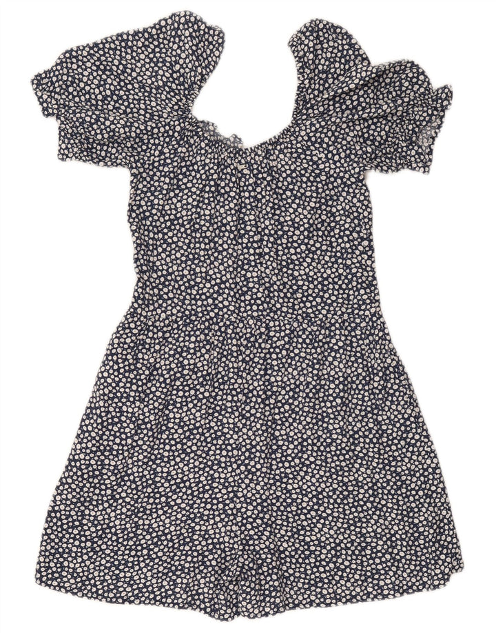 Macacão feminino SUPERDRY UK 8 pequeno azul marinho floral viscose