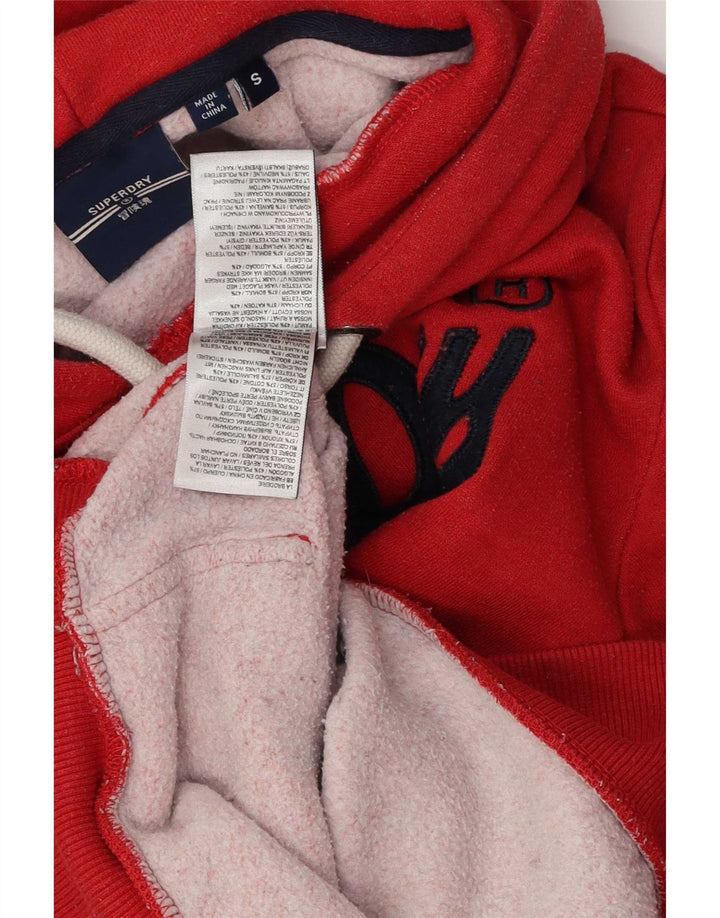 Suéter com capuz gráfico masculino Superdry pequeno algodão vermelho