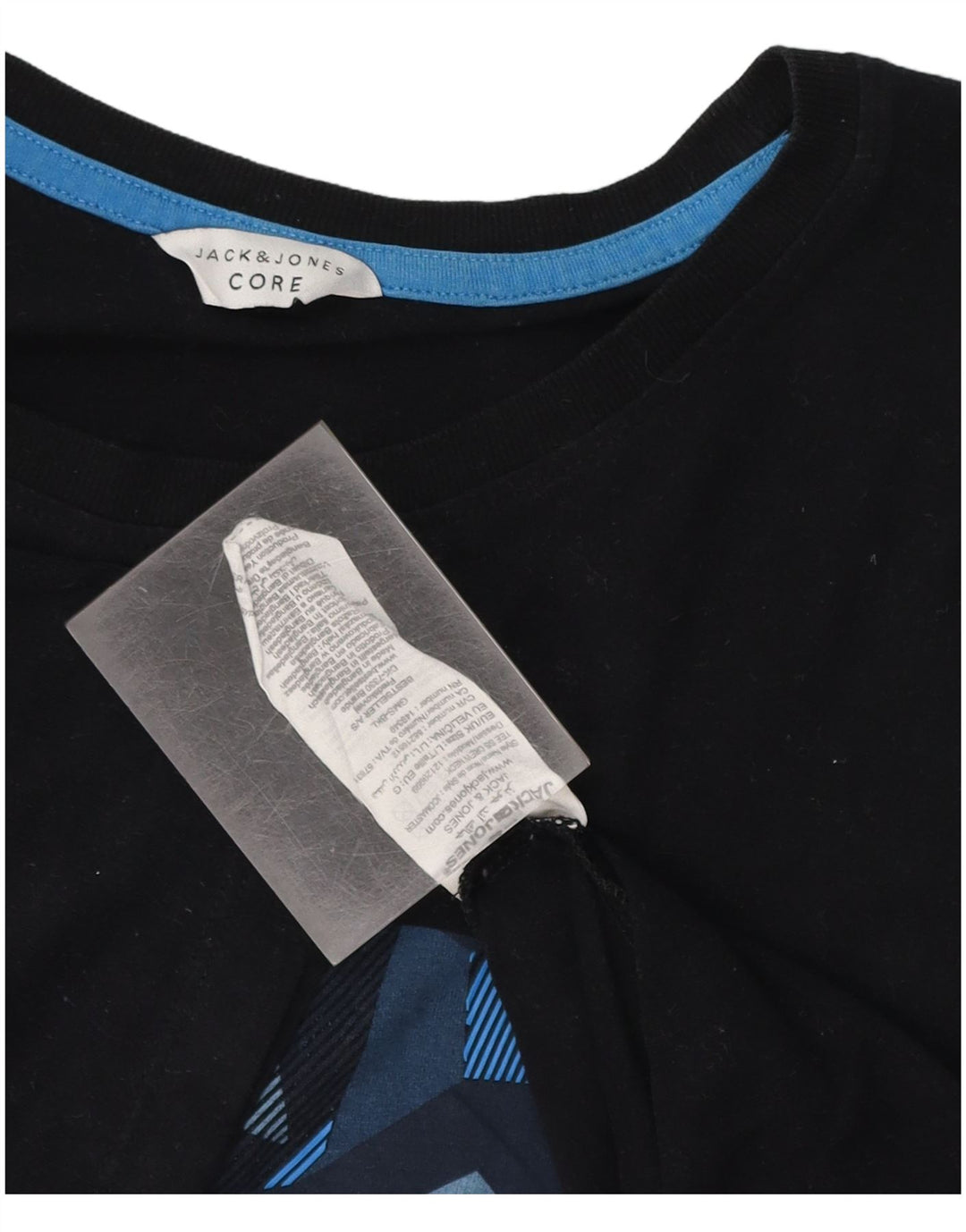 Camiseta gráfica masculina Jack & Jones grande algodão preto