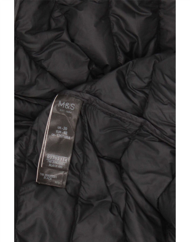 Colete acolchoado feminino Marks & Spencer UK 20 2XL preto poliamida