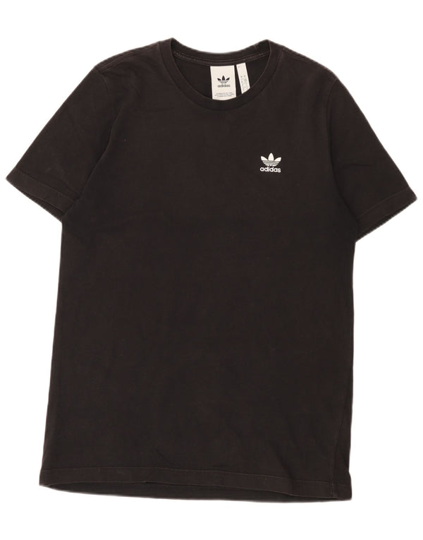 Adidas Mens Camiseta Top Pequeno Algodão Preto