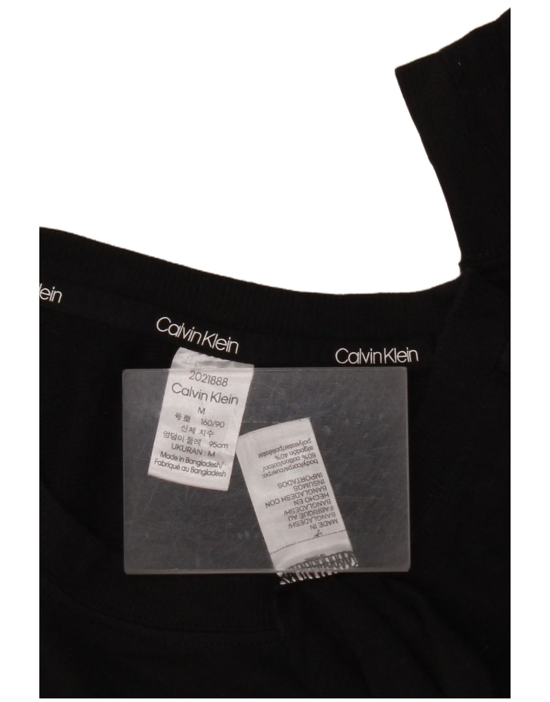 CALVIN KLEIN moletom gráfico feminino jumper UK 14 médio algodão preto