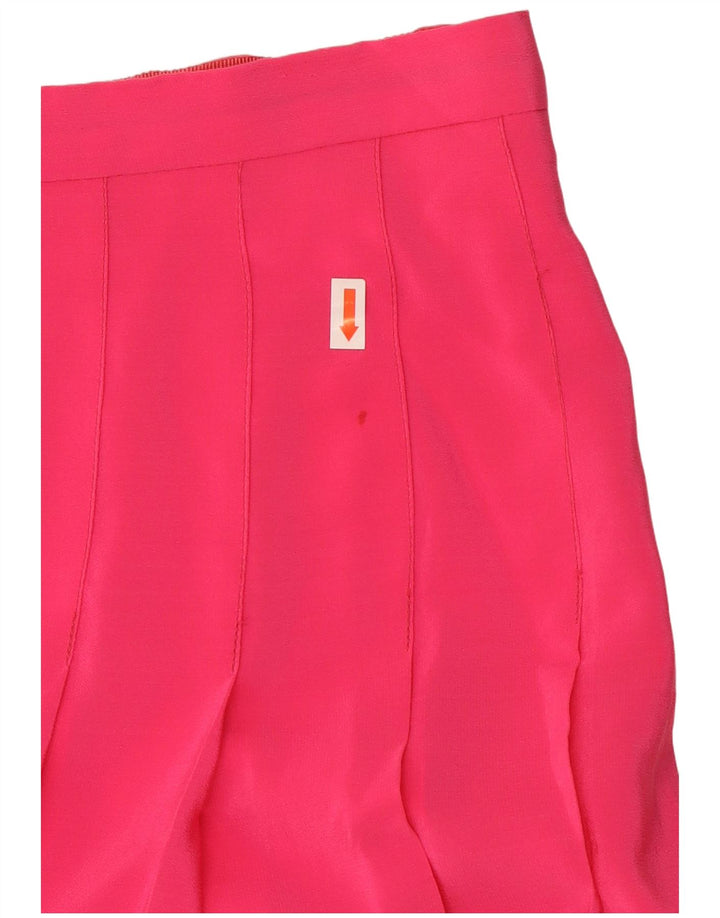 Saia plissada feminina vintage W26 pequena rosa