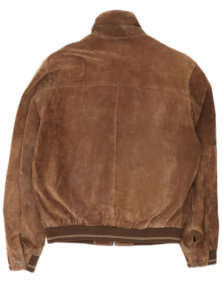 Jaqueta bomber masculina básica de camurça IT 52 XL couro marrom