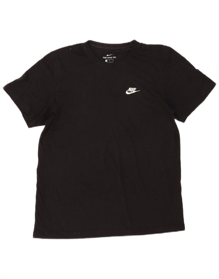 Nike Mens Camiseta Top Médio Algodão Preto