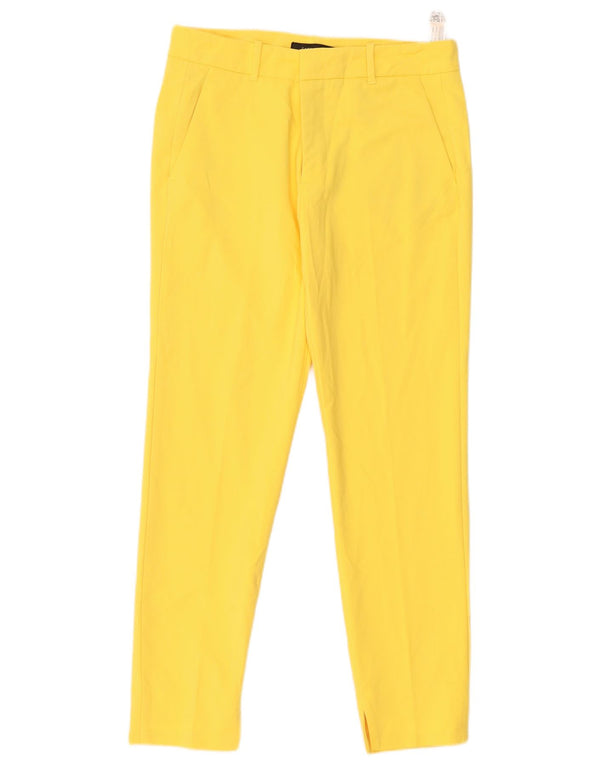 Zara Calça Chino Feminina Slim UE 38 Pequeno W28 L28 Algodão Amarelo
