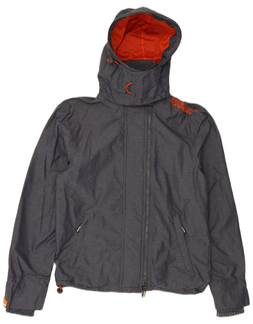 Jaqueta corta-vento masculina SUPERDRY com capuz e capuz Reino Unido 36 pequeno cinza nylon