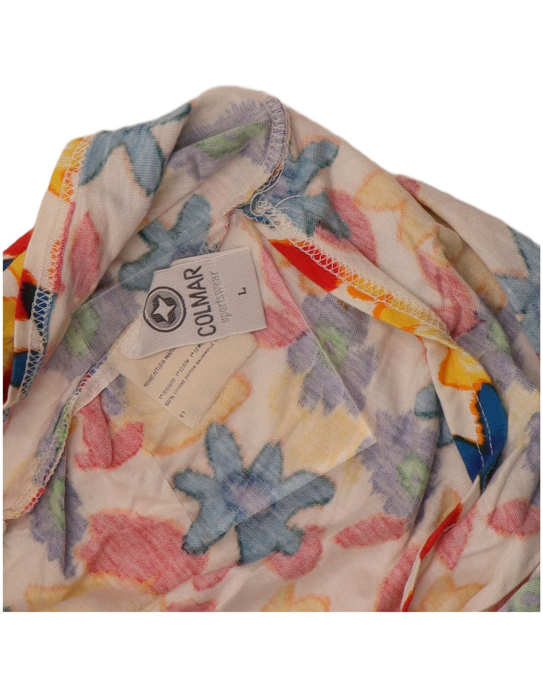 Colmar Womens Wrap Crop Top UK 14 Grande Algodão Floral Multicolorido