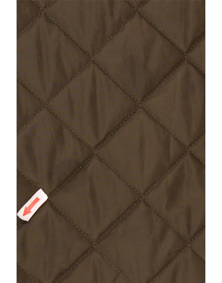 Sobretudo acolchoado com capuz feminino Dkny UK 16 grande poliéster cáqui
