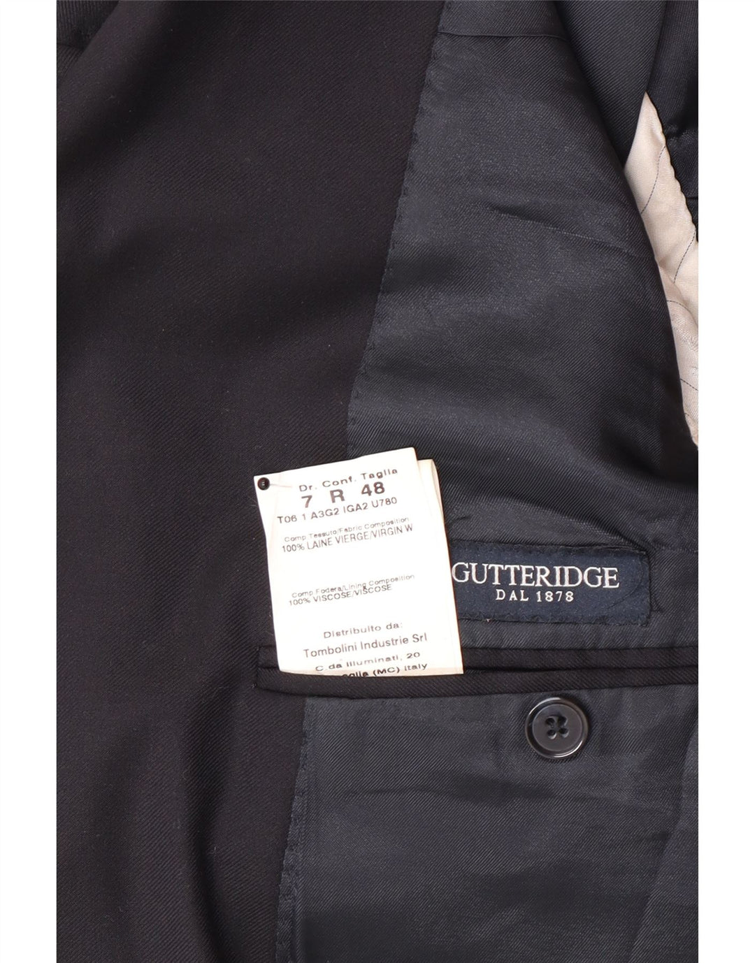 Jaqueta blazer masculina Gutteridge com 2 botões IT 48 lã azul marinho médio