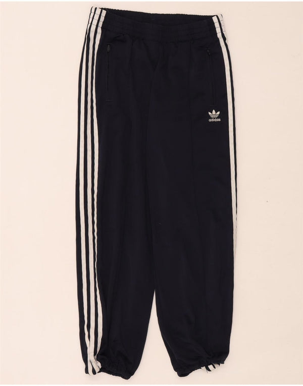 Calça de treino feminina Adidas Joggers UK 10 pequeno azul marinho poliéster