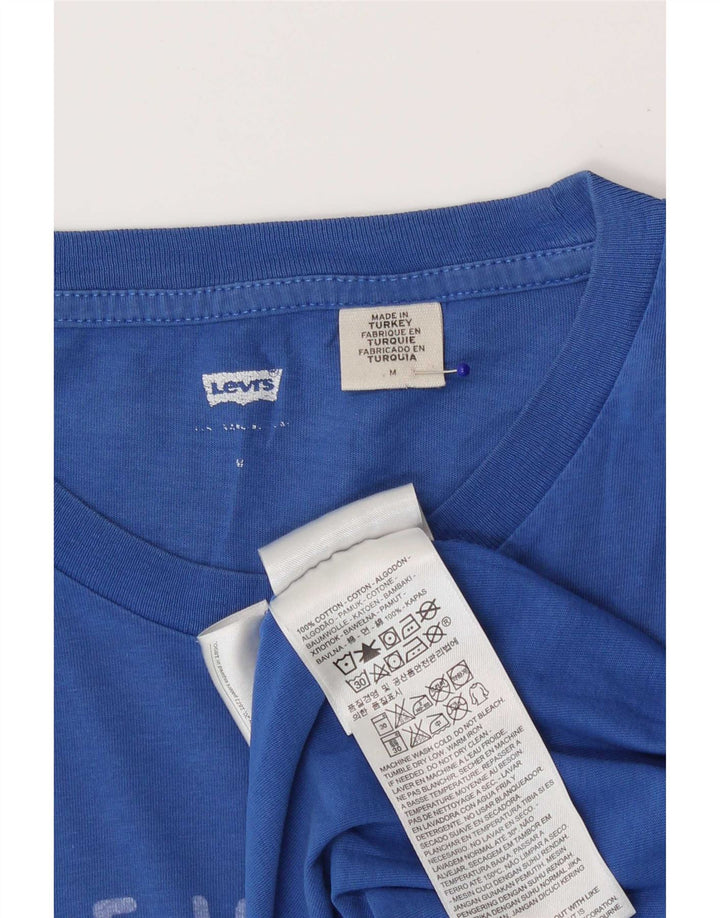 Camiseta masculina gráfica Levi's Top médio azul algodão