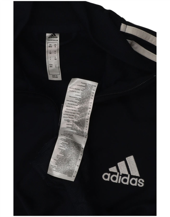 Adidas Mens Tracksuit Top Jacket UK 40/42 Médio Azul Marinho Poliéster