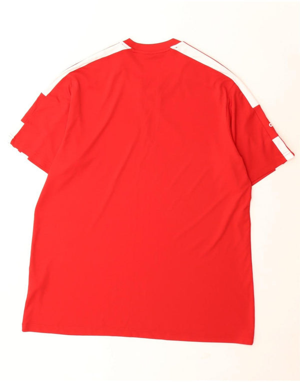 Adidas Mens Aeroready Camiseta Top XL Vermelho Colorblock Poliéster