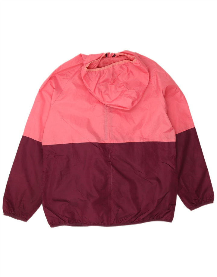 Jaqueta de chuva feminina com capuz Marks & Spencer Reino Unido 14 bloco colorido rosa médio