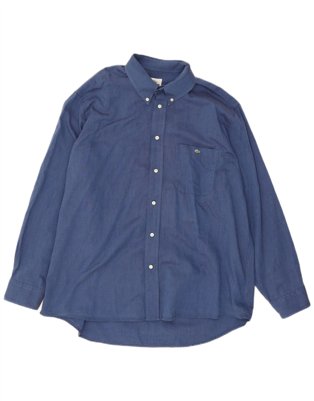 Camisa masculina Lacoste tamanho 43 grande algodão azul