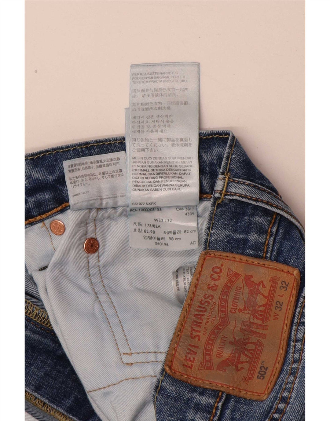 Levi's Masculino 502 Tapered Jeans W32 L32 Azul Algodão