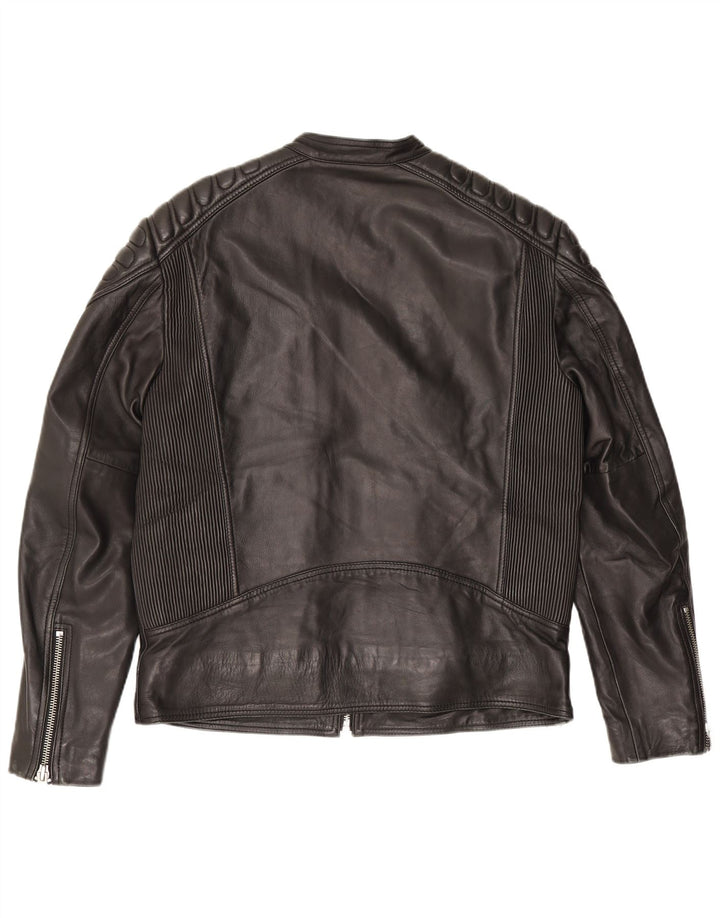 Jaqueta masculina de couro Superdry para motociclista UK 42 XL preta