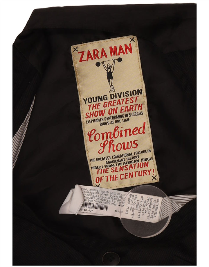 Colete masculino Zara XS preto listrado poliéster