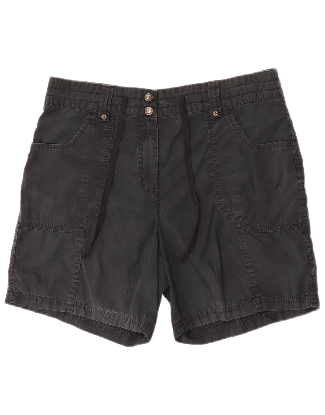 Shorts casuais femininos Marks & Spencer UK 12 médio W31 algodão preto