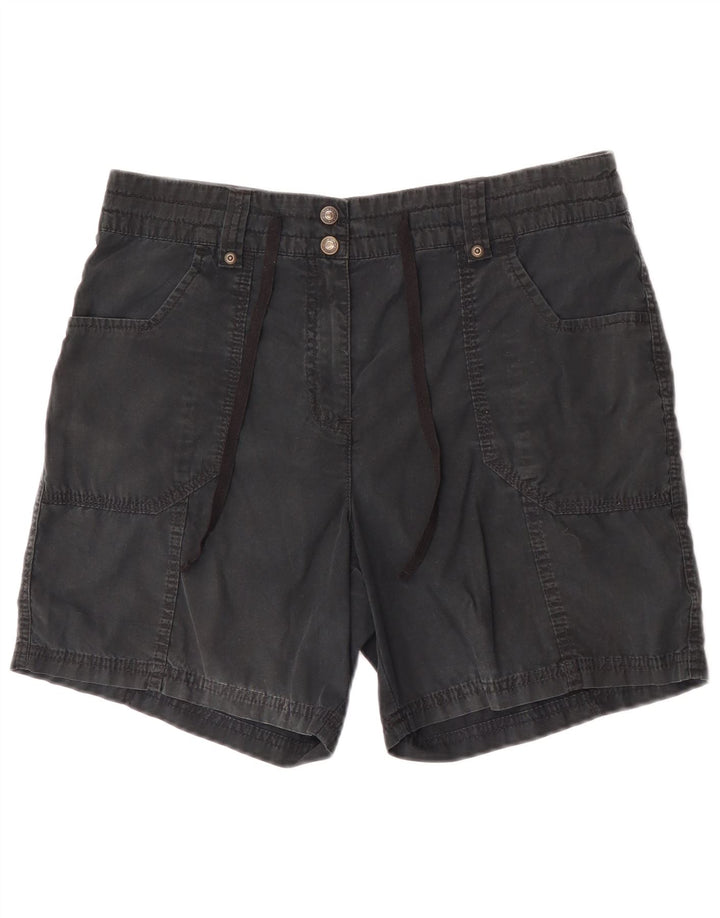 Shorts casuais femininos Marks & Spencer UK 12 médio W31 algodão preto