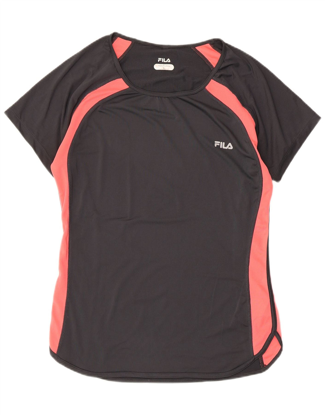 Camiseta feminina FILA UK 14 grande preto colorblock poliéster