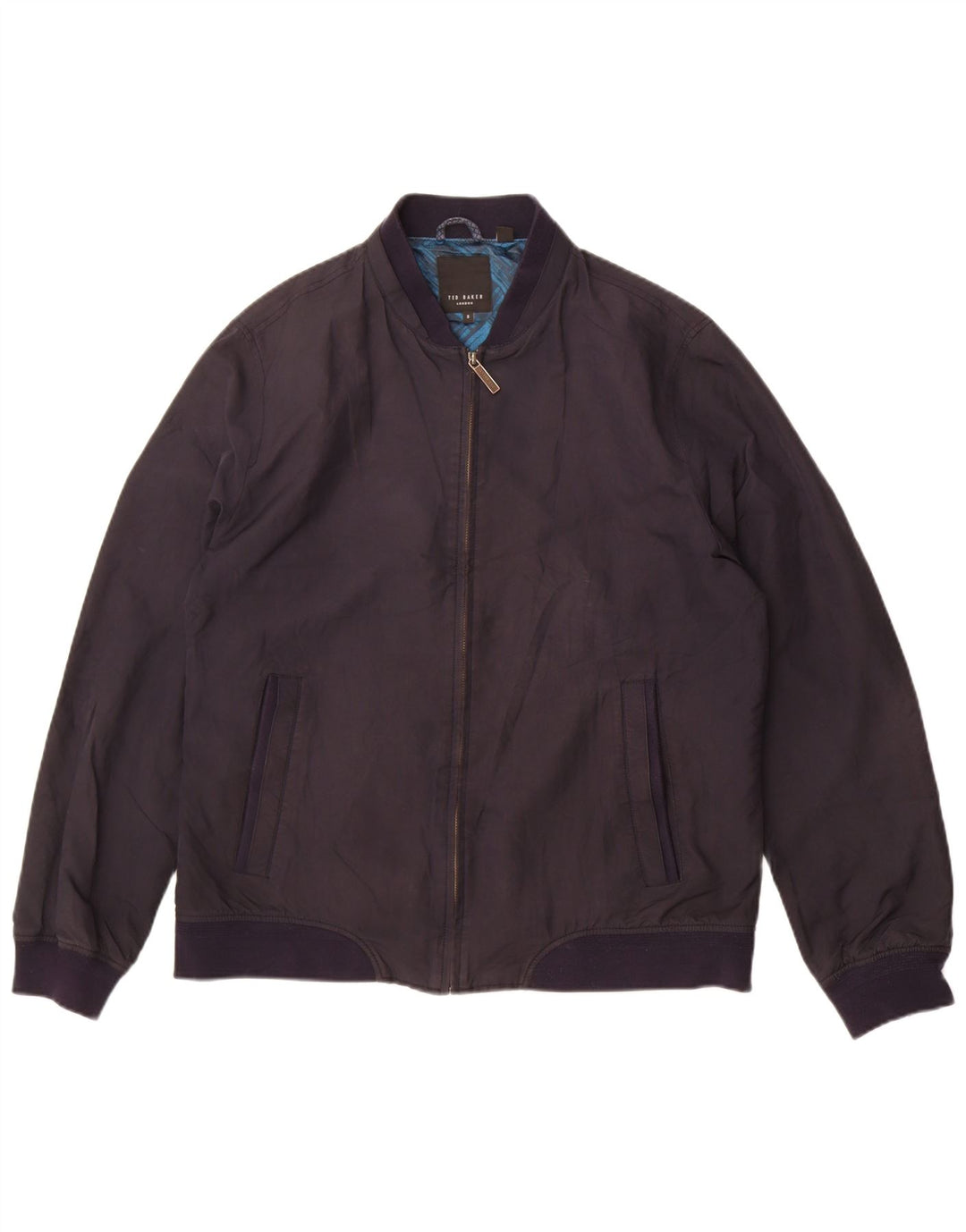 Jaqueta bomber feminina Ted Baker tamanho 5 XL azul marinho poliéster