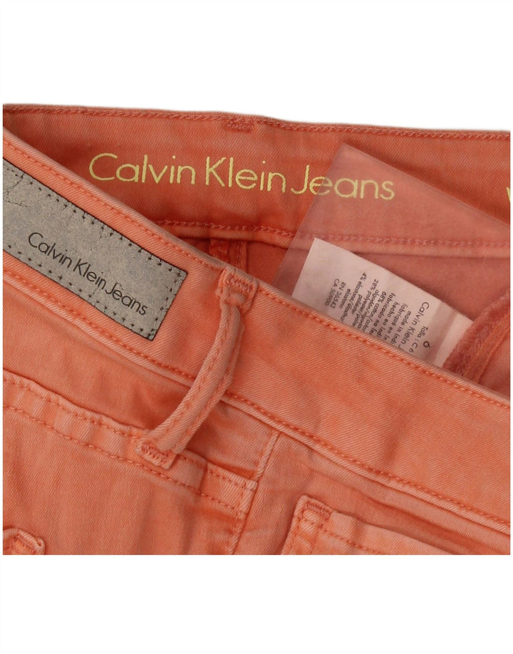 Calça jeans skinny feminina CALVIN KLEIN EUA 6 médio W28 L27 algodão laranja