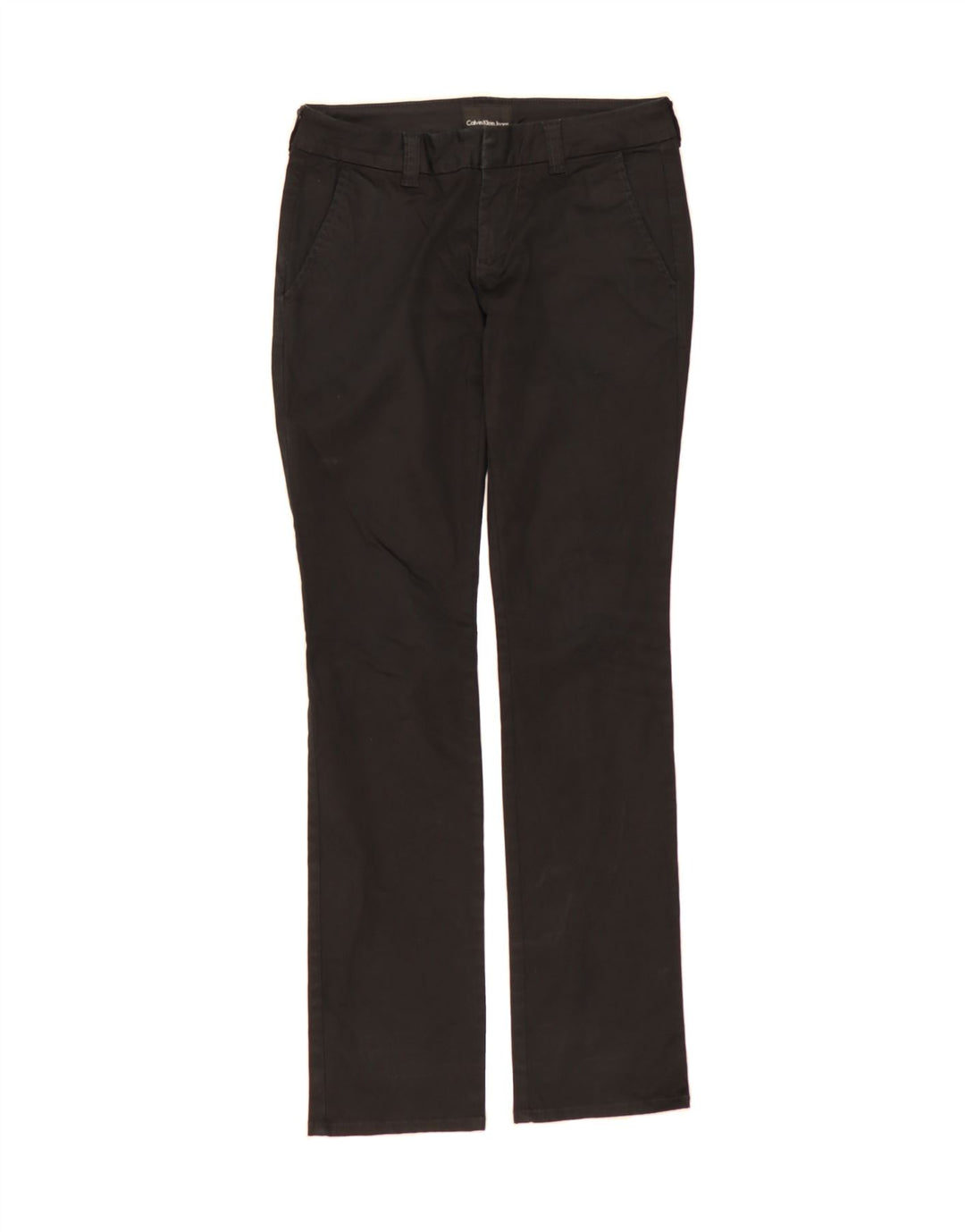 CALVIN KLEIN Womens Slim Chino Trousers W26 L32 Black Cotton Vintage Calvin Klein and Second-Hand Calvin Klein from Messina Hembry 