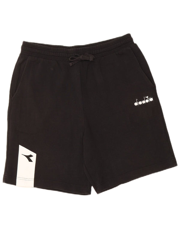 Diadora Mens Sport Shorts Médio Preto Colourblock Algodão