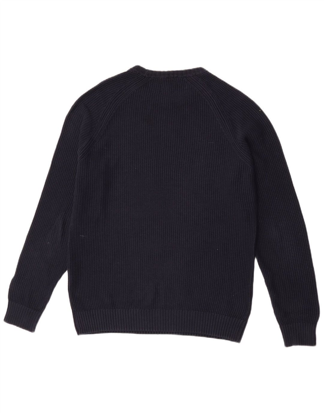 Zara Suéter masculino com gola redonda grande algodão azul marinho