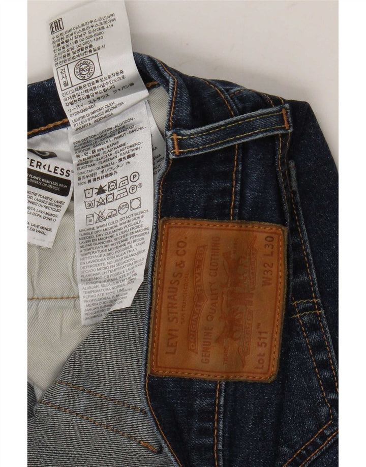 Levi's Masculino 511 Slim Jeans W32 L30 Azul Marinho Algodão