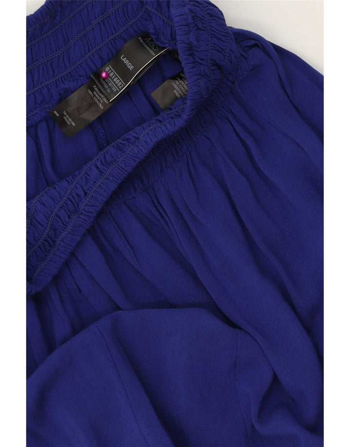 Calça Harém Feminina Marks & Spencer Grande W32 L26 Viscose Azul