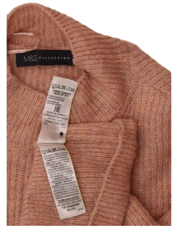 Suéter feminino Marks & Spencer com gola tartaruga e gola alta Reino Unido 12 rosa médio