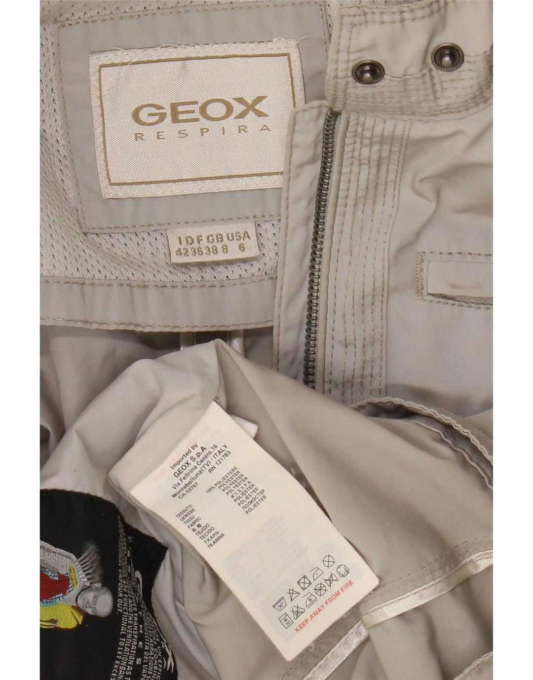 Jaqueta utilitária feminina Geox UK 8 poliéster cinza pequeno