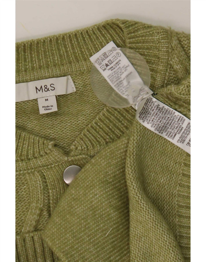 Suéter cardigã feminino Marks & Spencer UK 14 poliéster verde médio