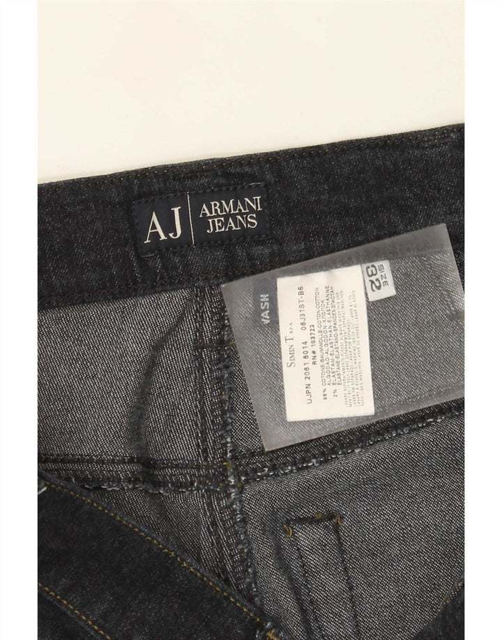 Jeans retos femininos Armani W32 L34 algodão azul marinho