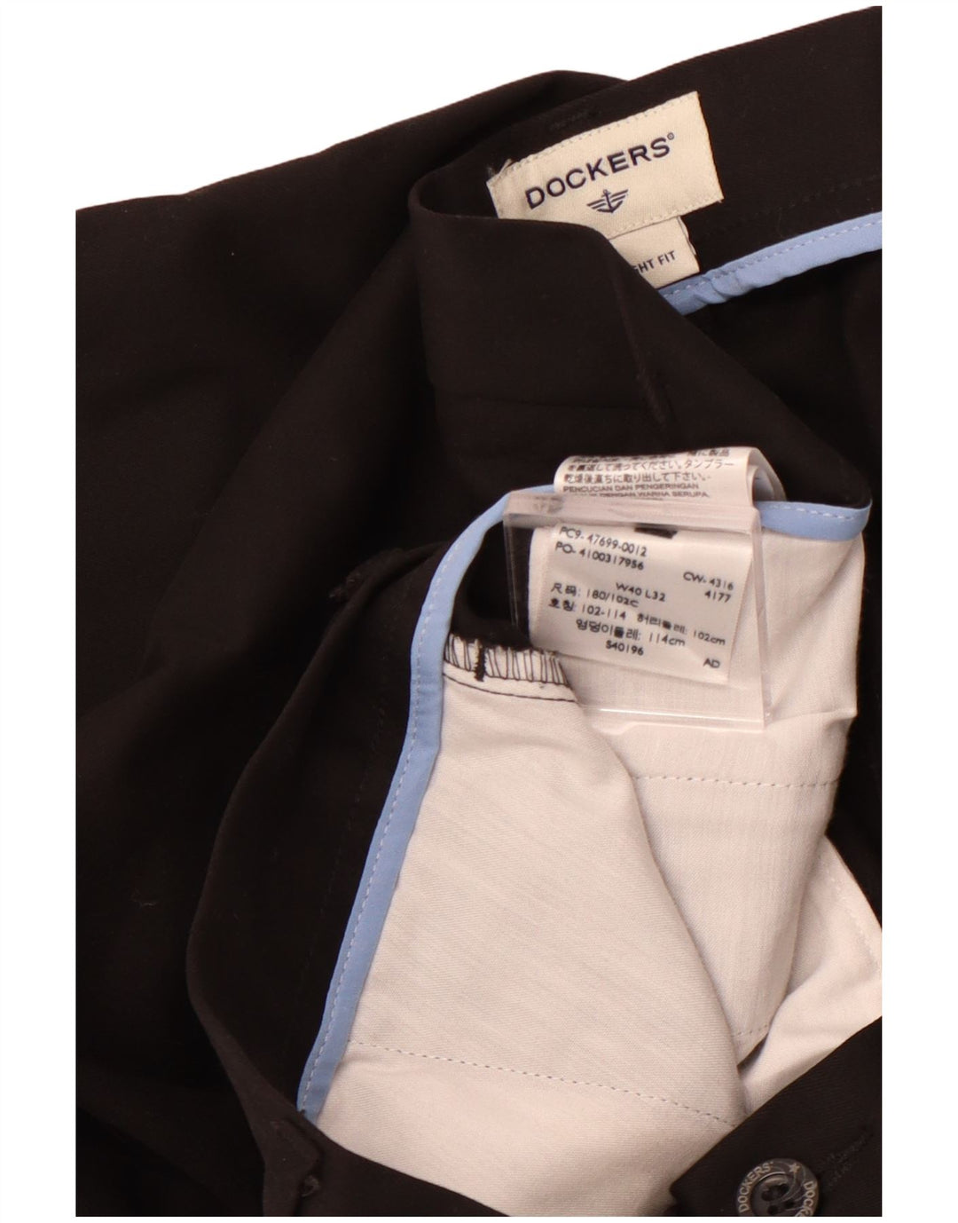 Calça chino reta masculina DOCKERS W40 L32 algodão preto