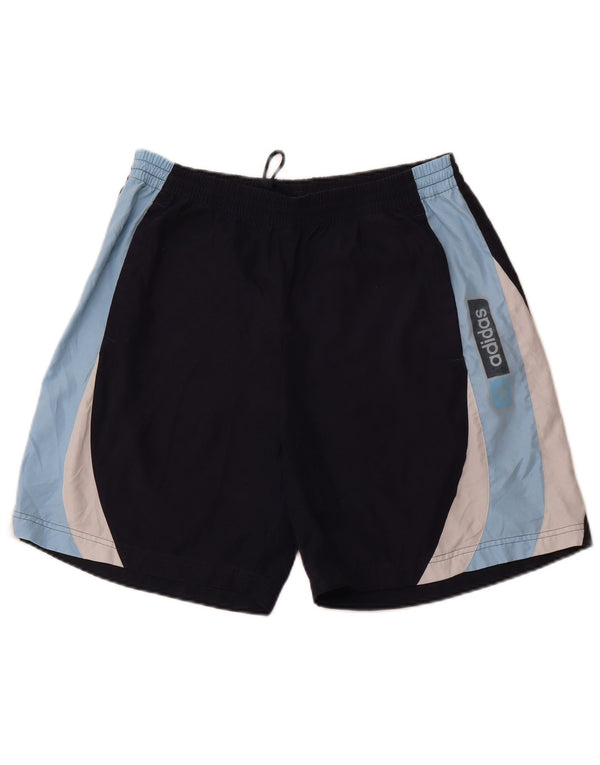 Shorts esportivos masculinos ADIDAS grande poliéster colorblock azul marinho