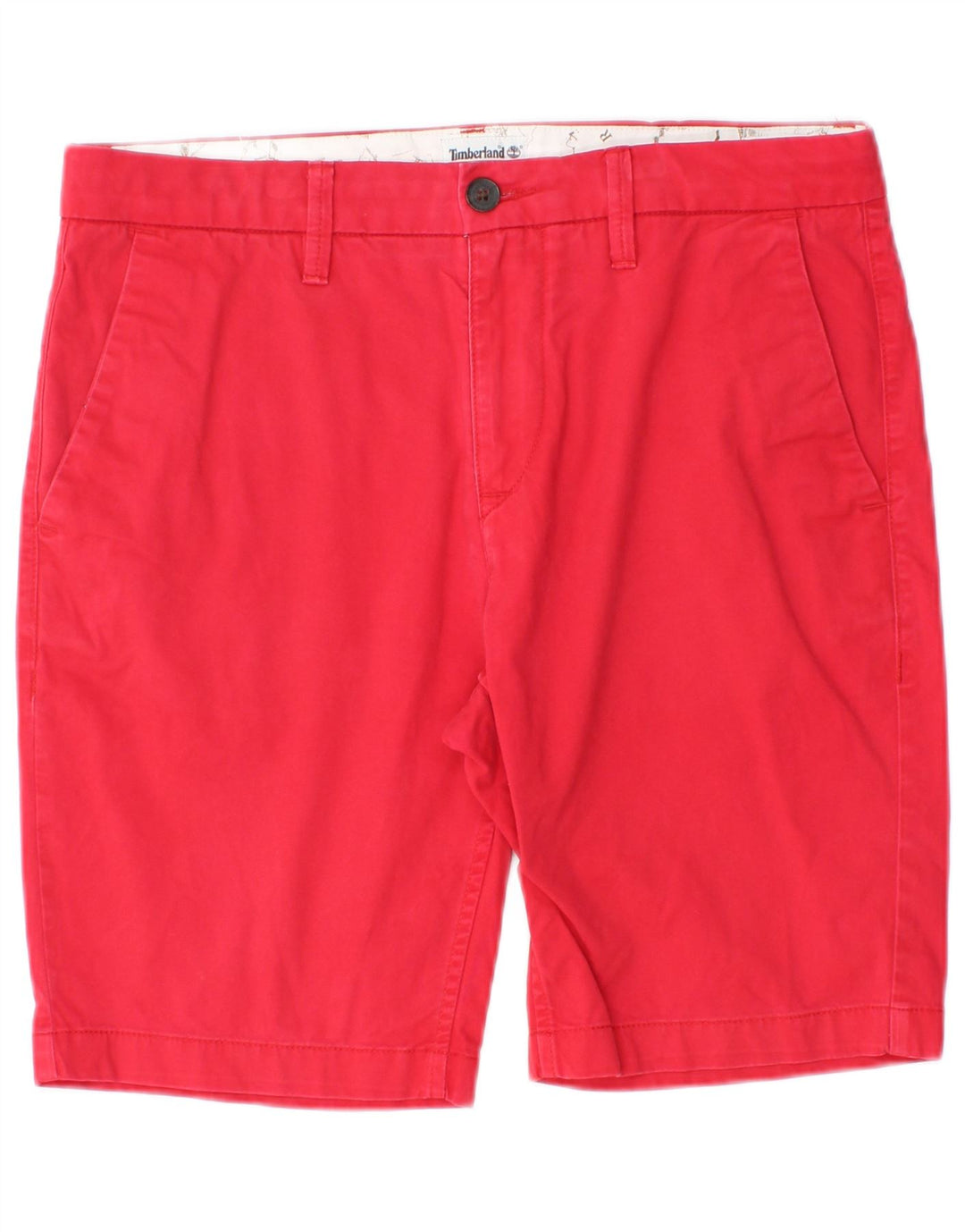 Timberland Mens Chino Shorts W31 Médio Algodão Vermelho