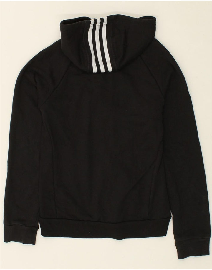 ADIDAS Boys Zip Hoodie Sweater 11-12 Years Black Cotton Vintage Adidas and Second-Hand Adidas from Messina Hembry 