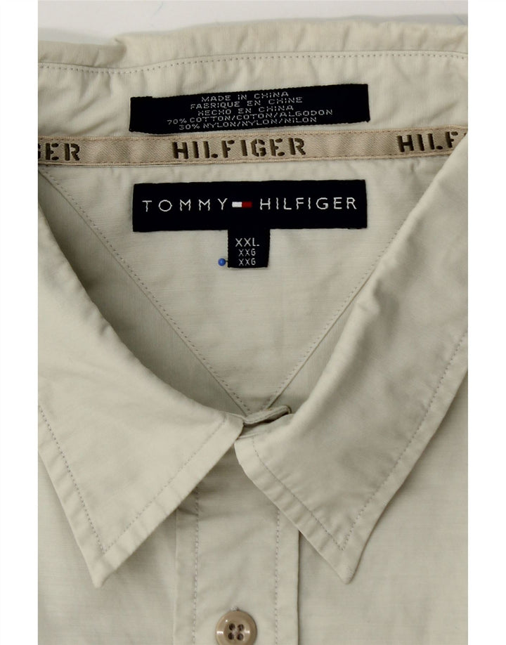 Camisa masculina de manga curta TOMMY HILFIGER 2XL algodão cinza