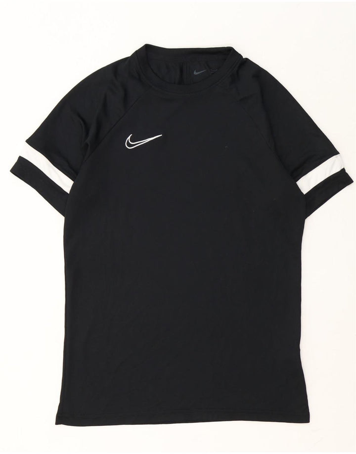 Camiseta masculina Nike Dri Fit Top médio preto colorblock poliéster