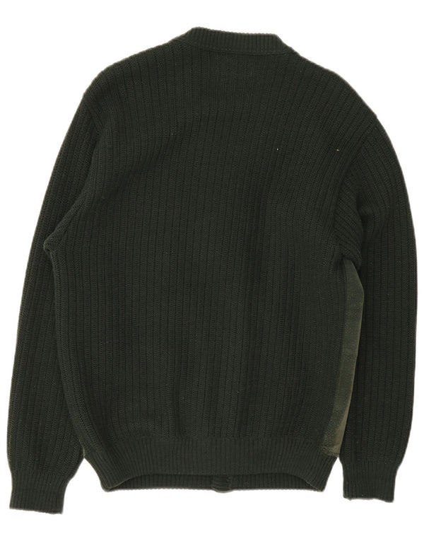 Malagrida Suéter Cardigan Masculino Verde Médio Argyle/Lã Diamante