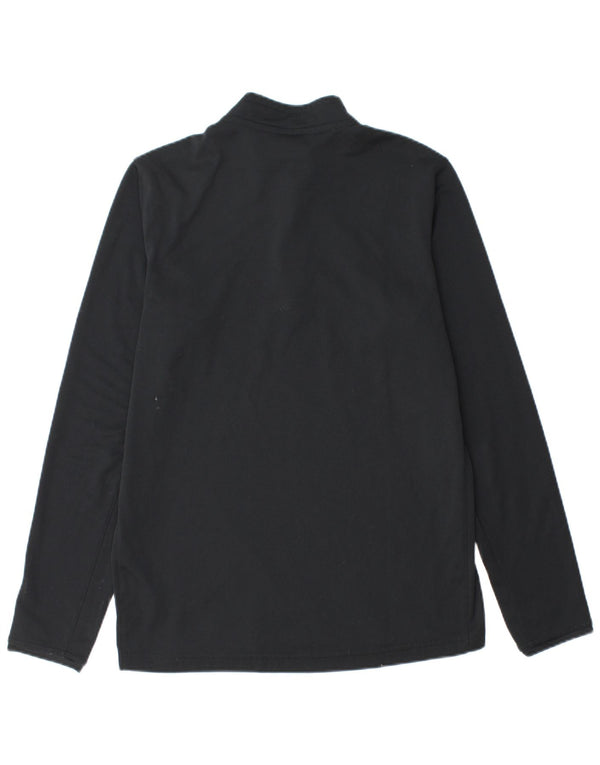 Nike Mens Dri Fit Zip Neck Pullover Treino Top Médio Preto Poliéster