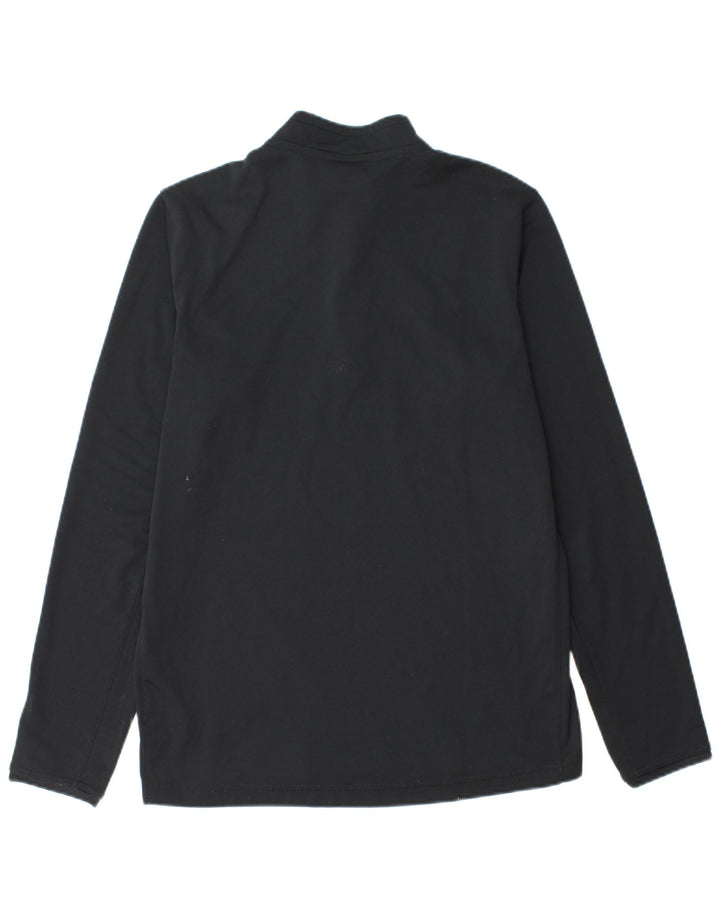 Nike Mens Dri Fit Zip Neck Pullover Treino Top Médio Preto Poliéster