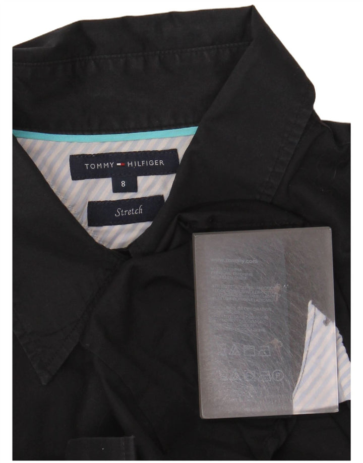 Tommy Hilfiger Camisa Stretch Feminina EUA 8 Médio Algodão Preto