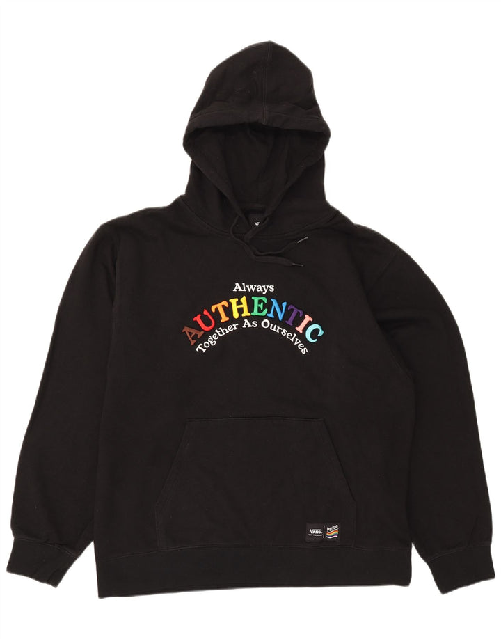 Vans masculino gráfico moletom com capuz grande algodão preto