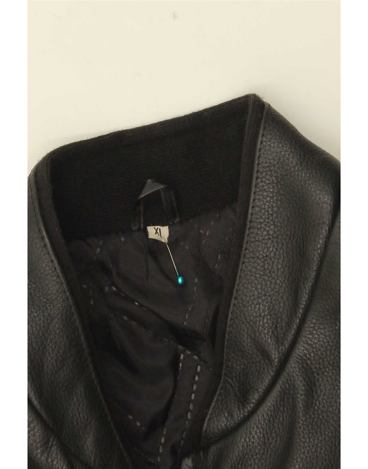 Jaqueta de couro masculina vintage UK 42 XL preta
