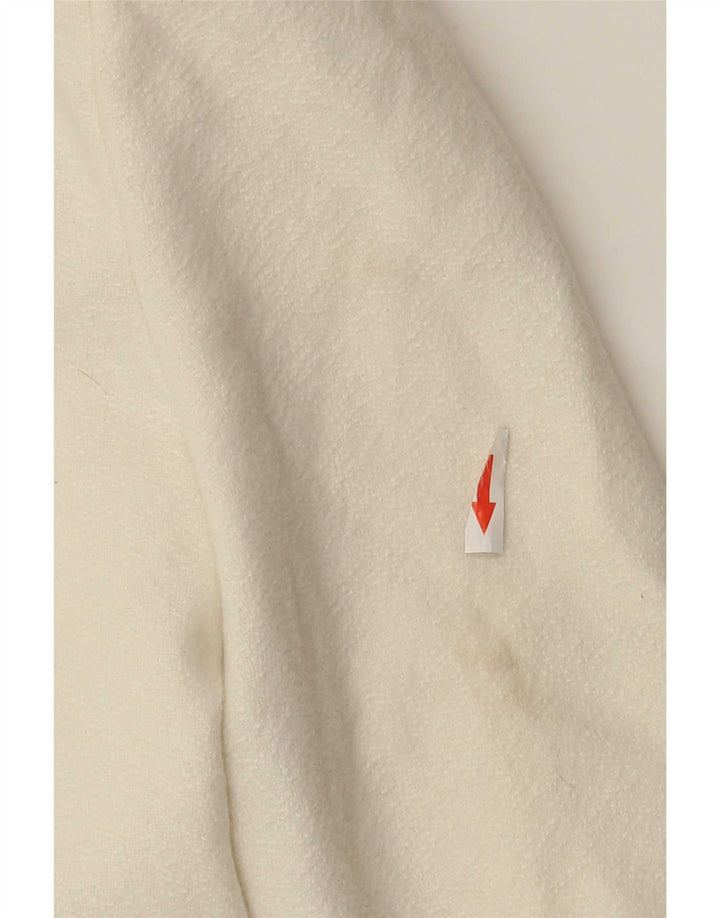 Jaqueta Bolero feminina vintage Reino Unido 10 poliéster branco esbranquiçado pequeno